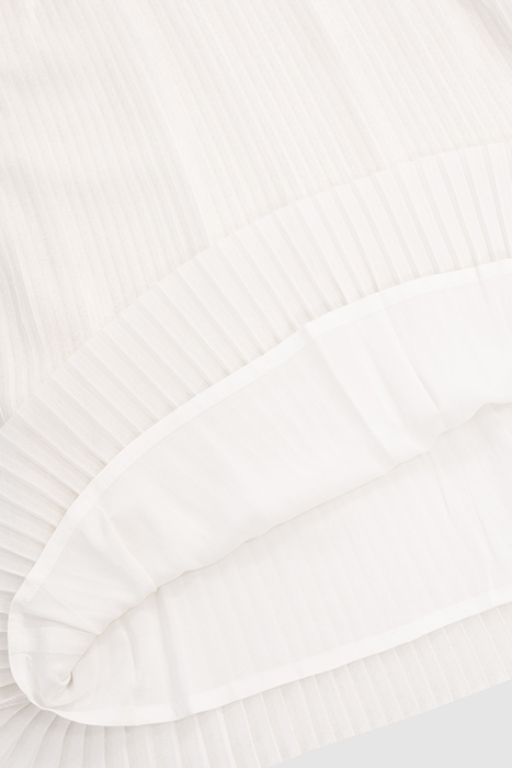 GIRLS’ WHITE GLITTERY PLEATED DRESS WITH GOLD WAISTBAND 7