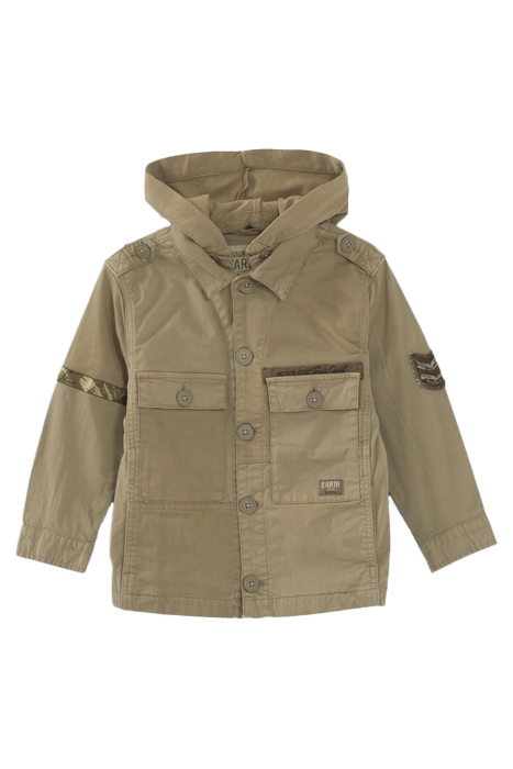 BOYS’ KHAKI TEXTURED MIXED FABRIC SAFARI JACKET 3