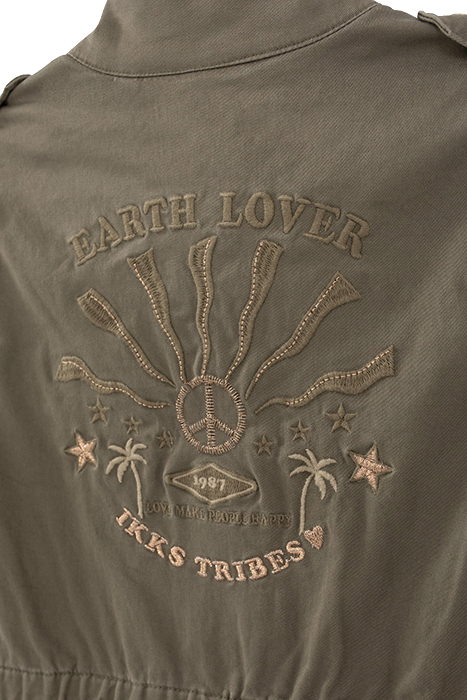 GIRLS' KHAKI SAFARI JACKET WITH XL EMBROIDERED BACK 5