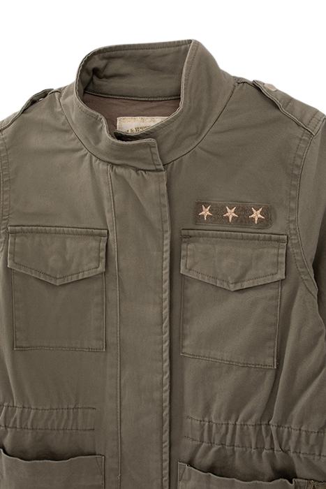 GIRLS' KHAKI SAFARI JACKET WITH XL EMBROIDERED BACK 6