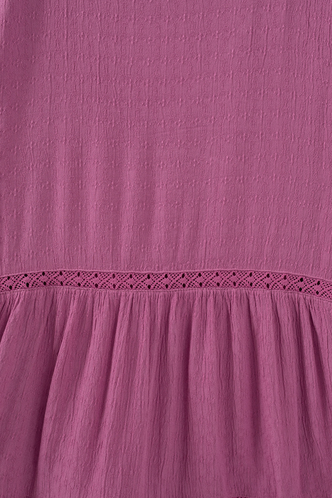 GIRLS’ VIOLET WAFFLE DRESS WITH LACE BRAID 4