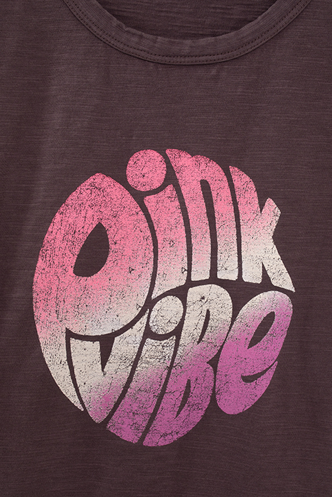 GIRLS’ GREY VINTAGE-VIBE SLOGAN ORGANIC T-SHIRT 4