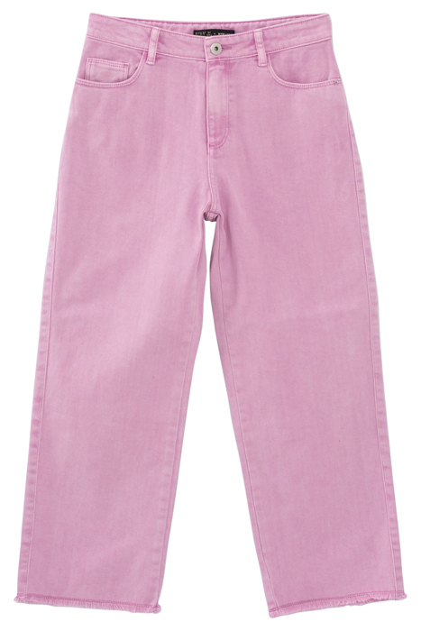 GIRLS’ VIOLET WIDE JEANS WITH FRINGED CUFFS 2