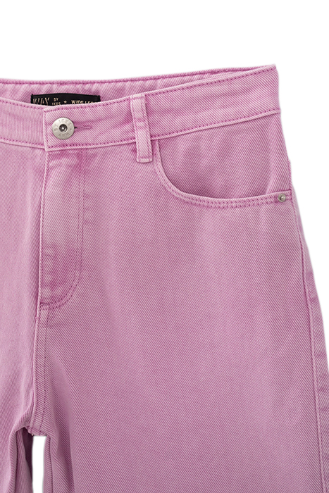 GIRLS’ VIOLET WIDE JEANS WITH FRINGED CUFFS 6