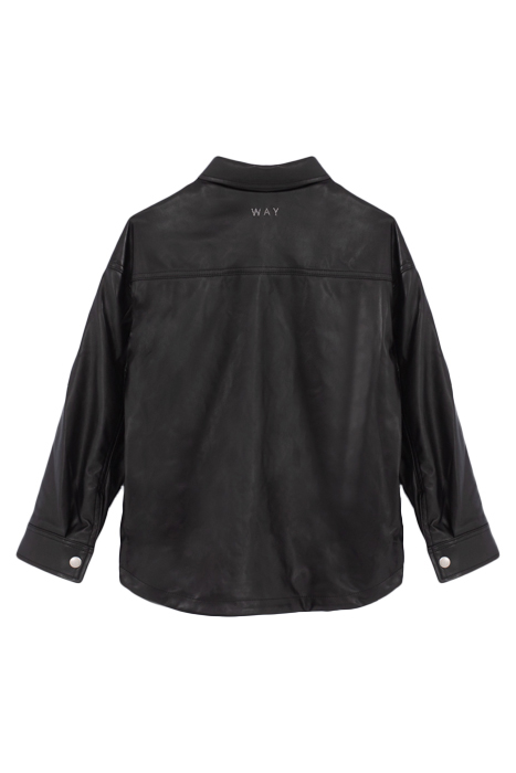 GIRLS’ BLACK OVERSHIRT IN SYNTHETIC FABRIC 2