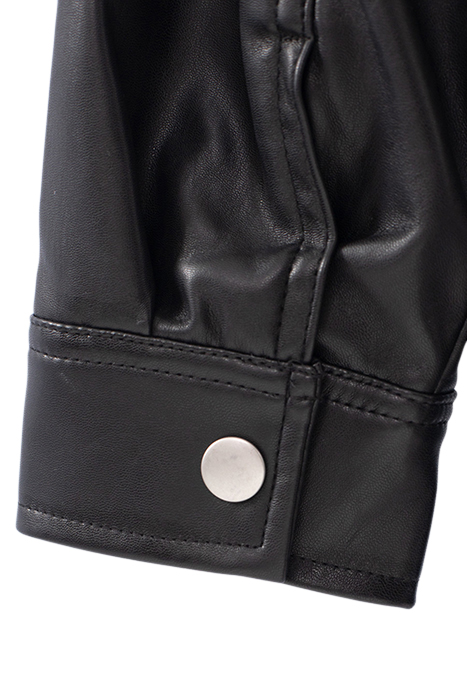 GIRLS’ BLACK OVERSHIRT IN SYNTHETIC FABRIC 6