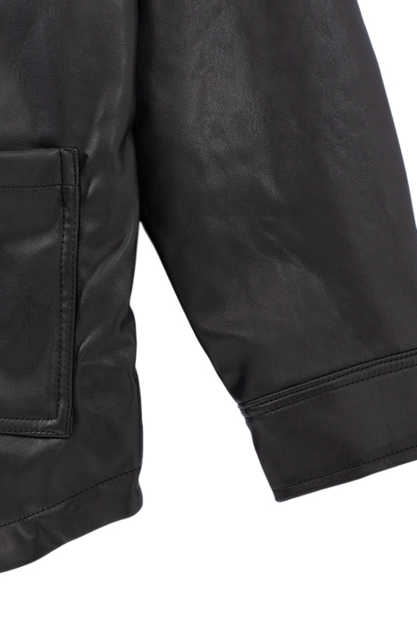 GIRLS’ BLACK OVERSHIRT IN SYNTHETIC FABRIC 7