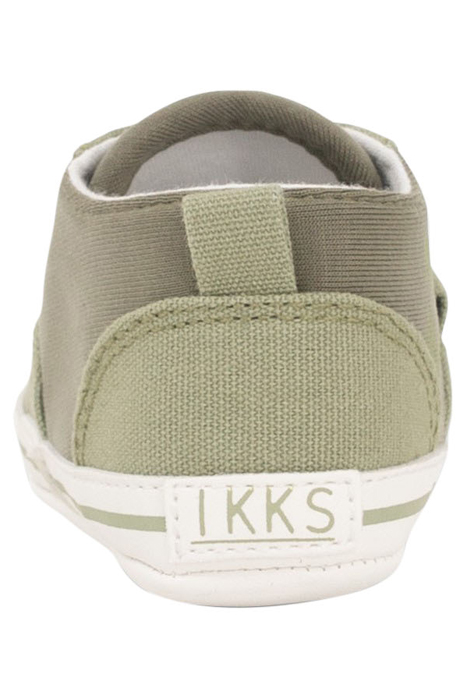 BABY BOYS' KHAKI MIXED-FABRIC CANVAS TRAINERS 4
