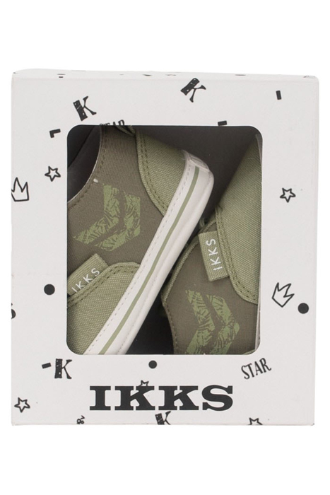 BABY BOYS' KHAKI MIXED-FABRIC CANVAS TRAINERS 7