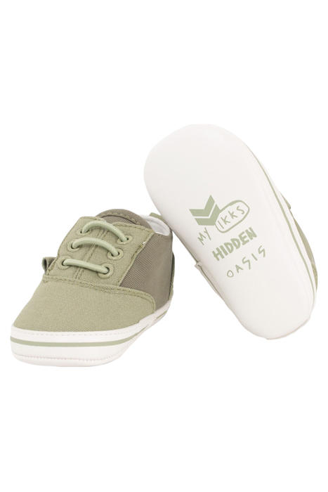 BABY BOYS' KHAKI MIXED-FABRIC CANVAS TRAINERS 5
