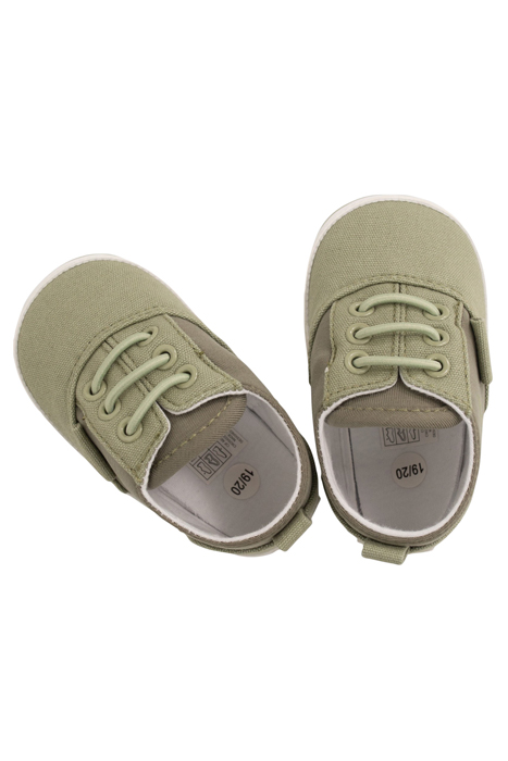 BABY BOYS' KHAKI MIXED-FABRIC CANVAS TRAINERS 3