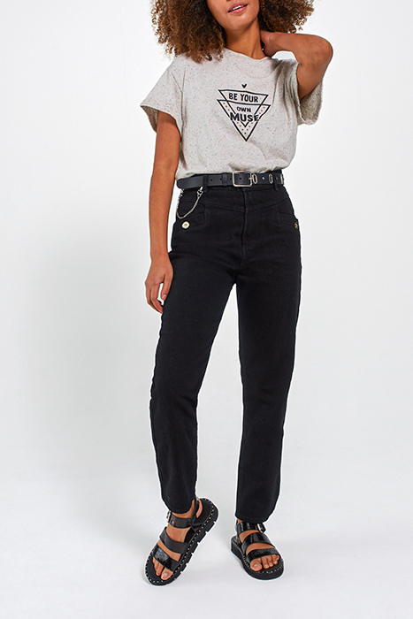 GREY SLOUCHY JEANS WITH DECORATIVE BUTTONS 5