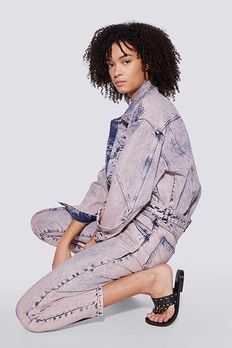 VARENNE DENIM JACKET IN BLUE/PINK 5