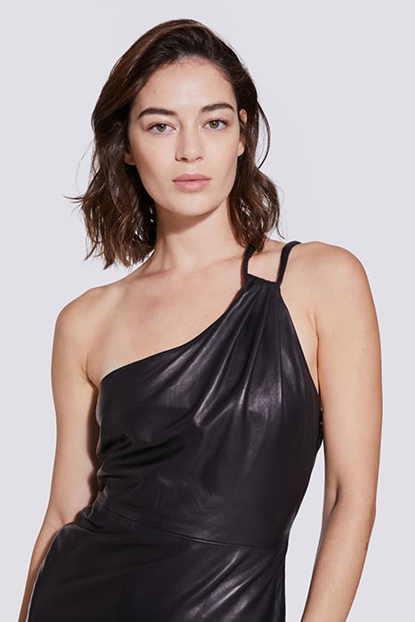 NATROLY LEATHER DRESS IN BLACK 5