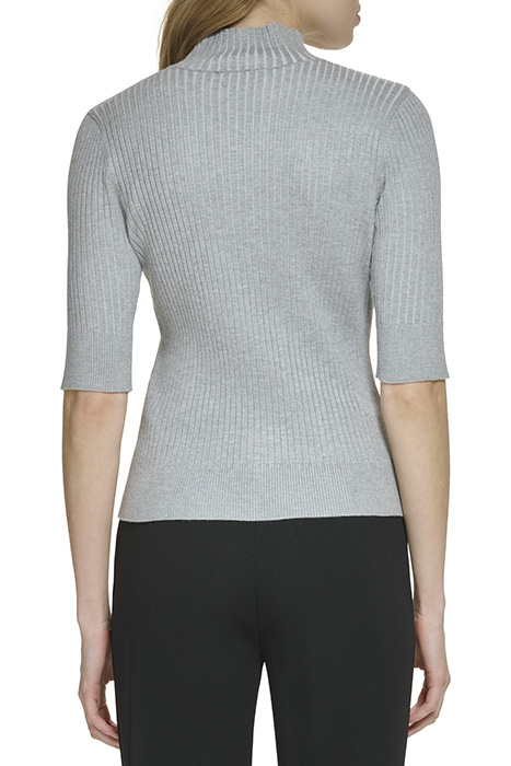 MOCKNECK RIB KNIT FLNT HTHR/IVRY 2