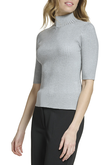 MOCKNECK RIB KNIT FLNT HTHR/IVRY 4