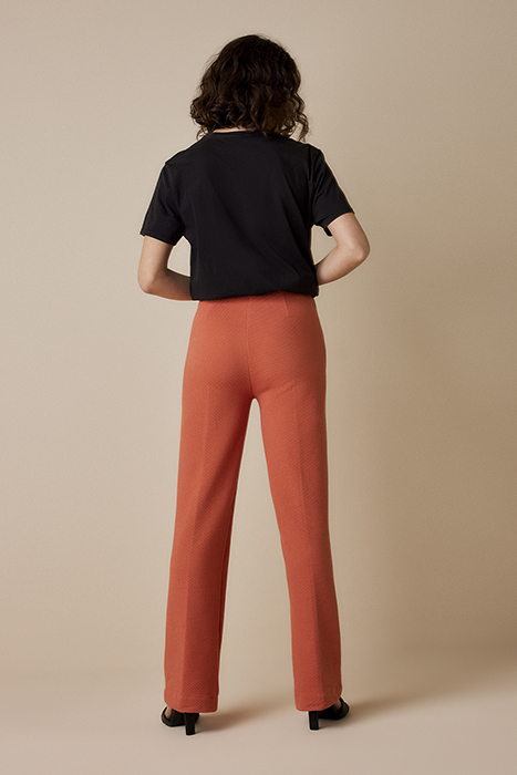 TROUSERS WAFFLE JERSEY WARM APRICOT 2