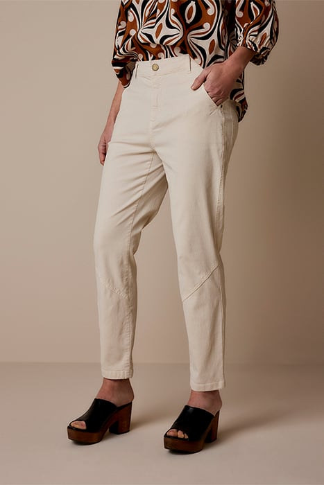 STRAIGHT PANT ROUGH TWILL IVORY 1