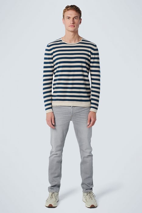 PULLOVER CREWNECK MELANGE STRIPES CARBON BLUE 3