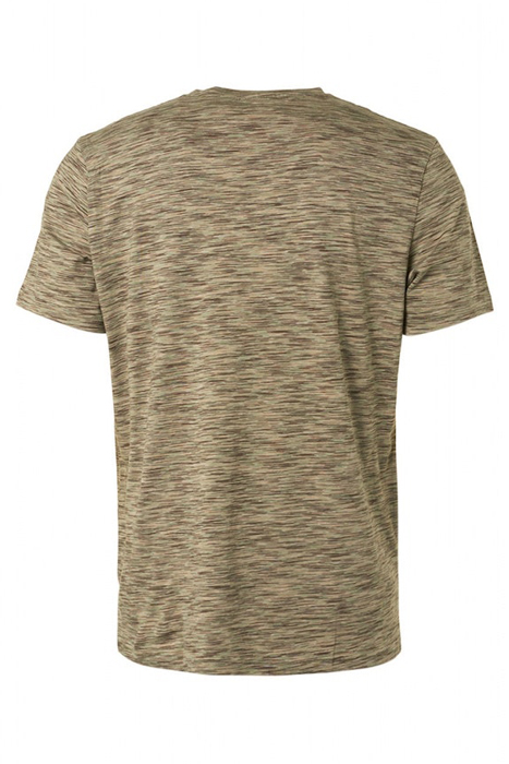 T-SHIRT CREWNECK MULTI COLOURED YARN DYED MELANGE SMOKE GREE 5