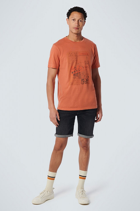 T-SHIRT CREWNECK PRINT GARMENT DYED PAPAYA 3