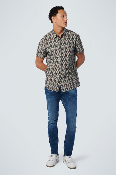 SHIRT SHORT SLEEVE ALLOVER PRINTED LIGHT AQUA 3