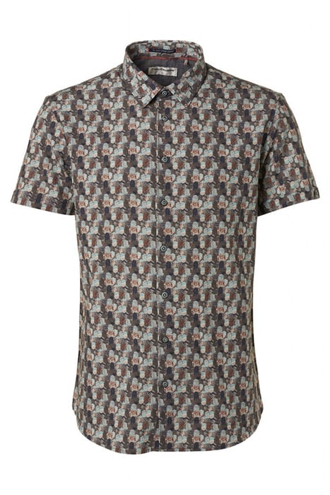 SHIRT SHORT SLEEVE ALLOVER PRINTED LIGHT AQUA 4