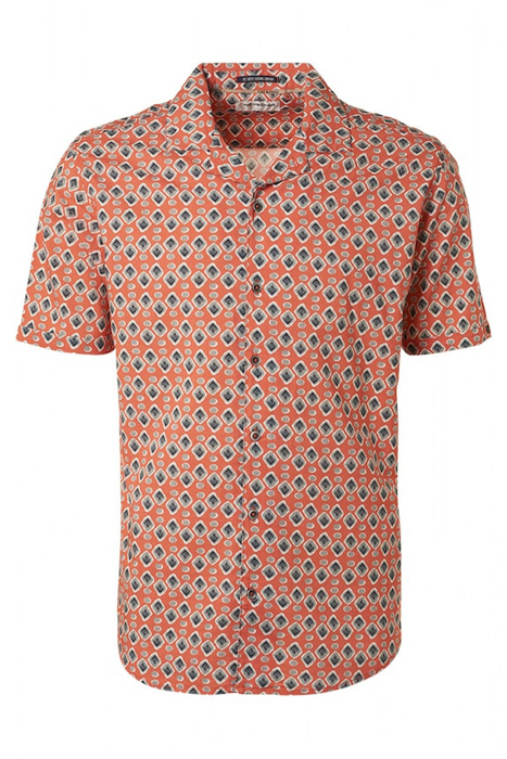 SHIRT SHORT SLEEVE RESORT COLLAR ALLOVER PRINTED PAPAYA 4