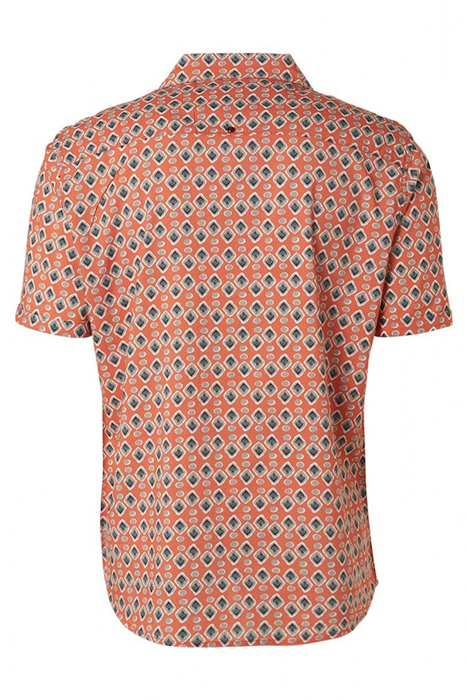 SHIRT SHORT SLEEVE RESORT COLLAR ALLOVER PRINTED PAPAYA 5