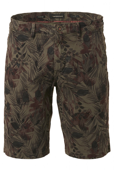 SHORT ALLOVER PRINTED GARMENT DYED STRETCH ARMY 1