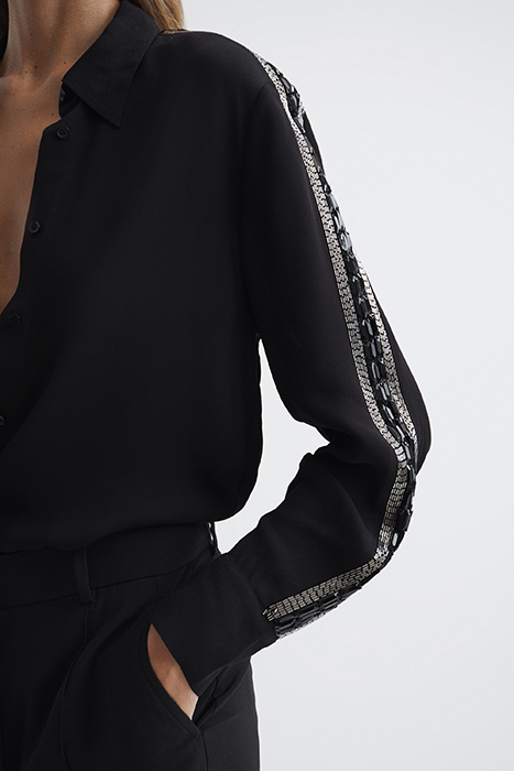 ANGIE BUTTON-DOWN SHIRT BLACK 6