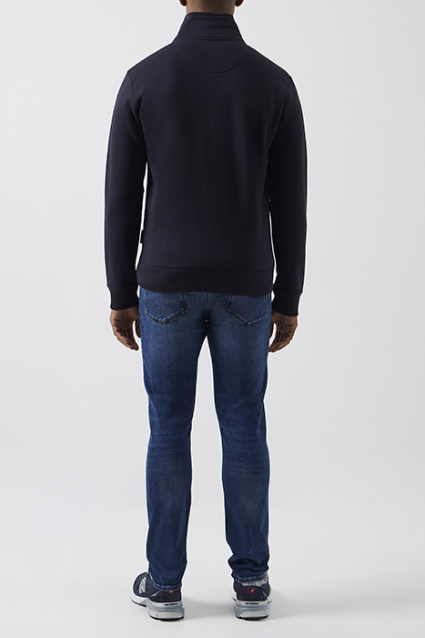 FUNNEL NECK ZIP-THROUGH SWEATER DARK NAVY/GUNMETAL 2