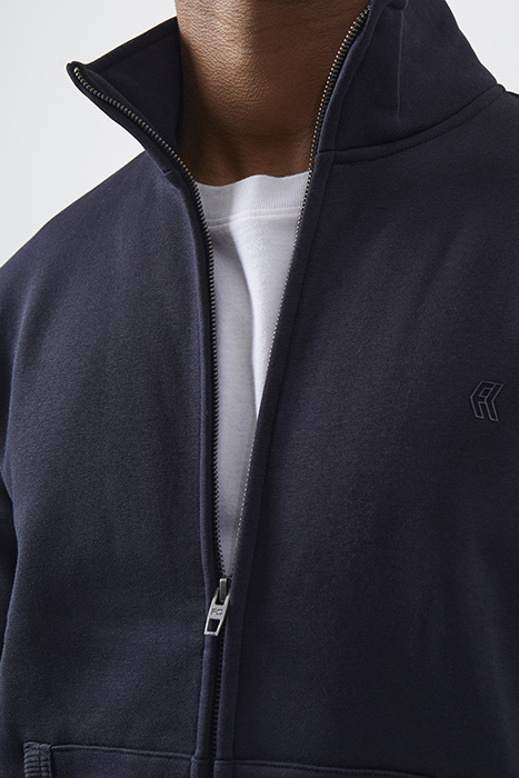 FUNNEL NECK ZIP-THROUGH SWEATER DARK NAVY/GUNMETAL 4
