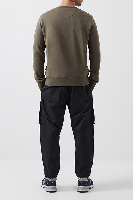 CREW NECK SWEATSHIRT KHAKI/DARK NAVY 2