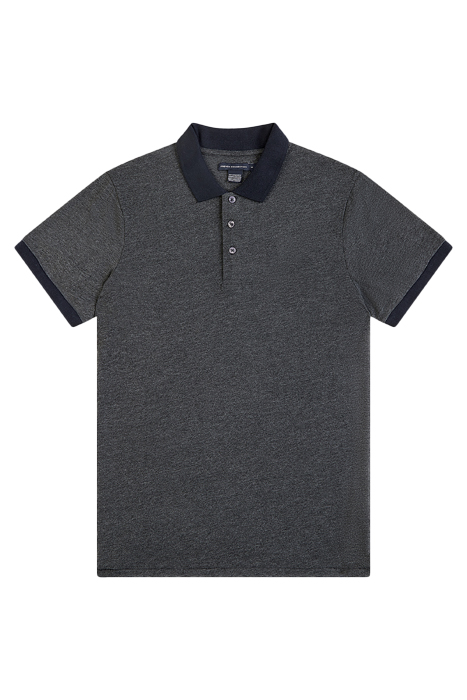 CONTRAST COLLAR POLO SHIRT CHARCOAL MEL/DK NAVY 3