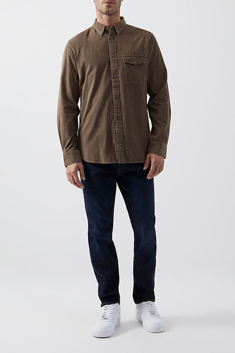 CORDUROY LONG SLEEVE SHIRT KHAKI 1