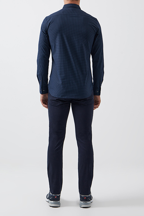 GEO DOT LONG SLEEVE SHIRT DARK NAVY DOT 2