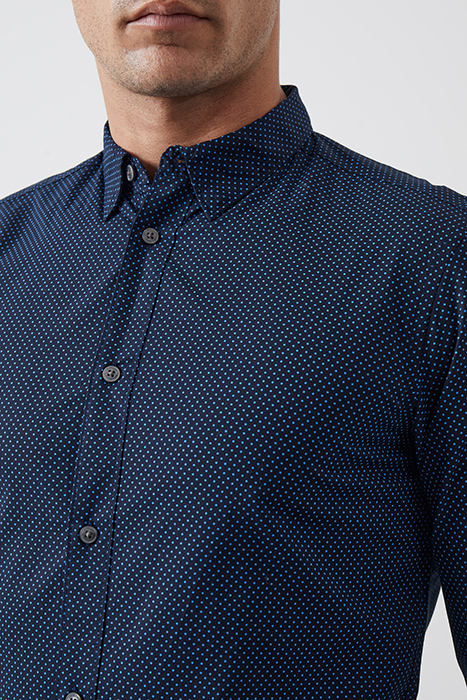 GEO DOT LONG SLEEVE SHIRT DARK NAVY DOT 4