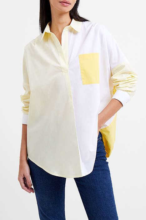 RHODES POPLIN COLOUR BLOCK POPOVER SHIRT PRIMROSE YELLOW 1