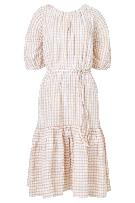 FILIPPA POPLIN GINGHAM PUFF SLEEVE DRESS INCENSE 3