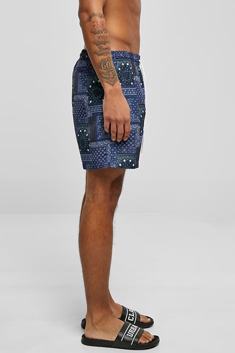 PATTERN SWIM SHORTS NAVY BANDANA AOP 9