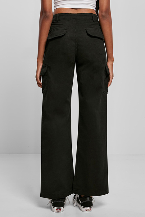 LADIES HIGH WAIST STRAIGHT CARGO PANTS BLACK 9