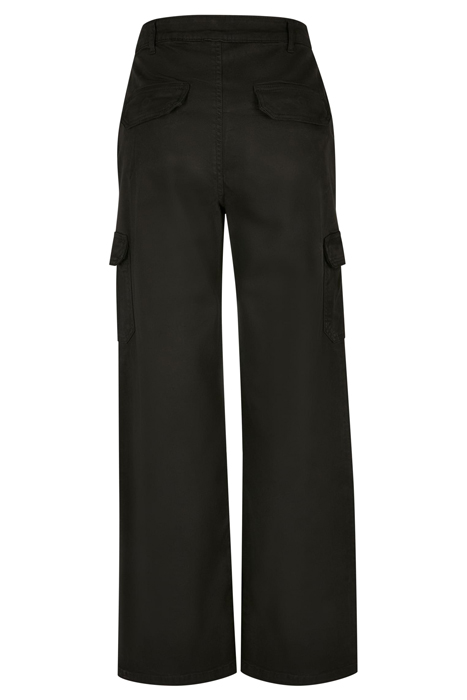 LADIES HIGH WAIST STRAIGHT CARGO PANTS BLACK 7