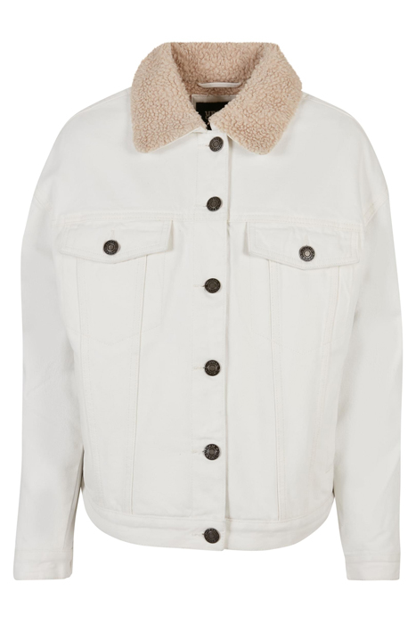 LADIES OVERSIZED SHERPA DENIM JACKET OFFWHITE RAW 4