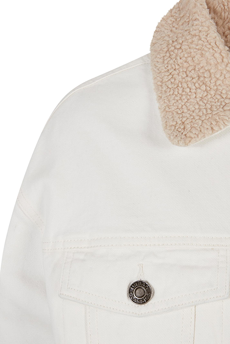 LADIES OVERSIZED SHERPA DENIM JACKET OFFWHITE RAW 9