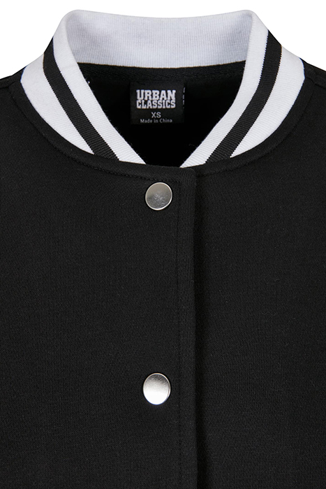 LADIES OVERSIZED COLLEGE SWEAT JACKET BLACK 8