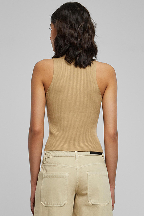 LADIES SHORT RIB KNIT TURTLENECK TOP UNIONBEIGE 2