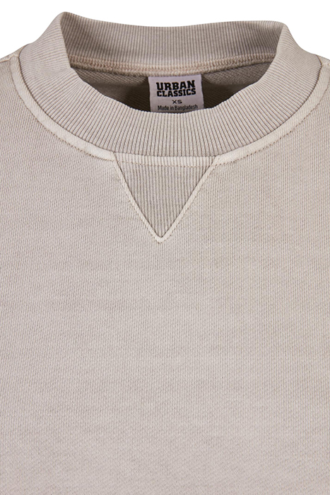 LADIES HEAVY TERRY GARMENT DYE CREWNECK WARMGREY 8