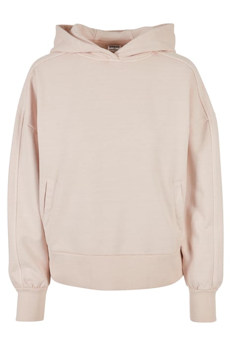 LADIES HEAVY TERRY GARMENT DYE HOODY PINK 4