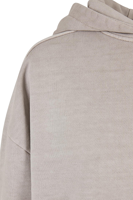 LADIES HEAVY TERRY GARMENT DYE HOODY WARMGREY 9